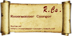 Rosenwasser Csongor névjegykártya